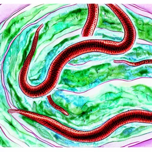 Caenorhabditis elegans, lab, Water Color