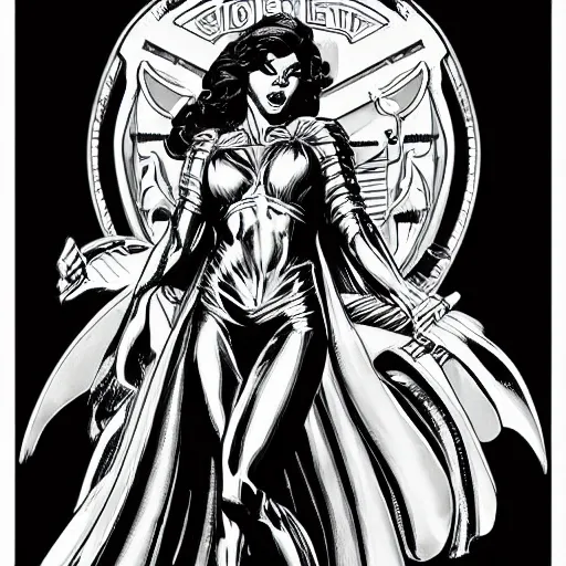 a Marvel comic full body portrait style of lady justice, gorgeous, high detail, concept art, 