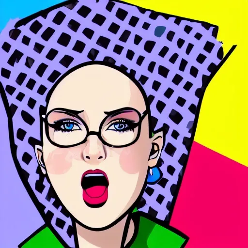 Female Blue Eyes Cute Bald Pop Art Concept Art White Backgr Arthubai 