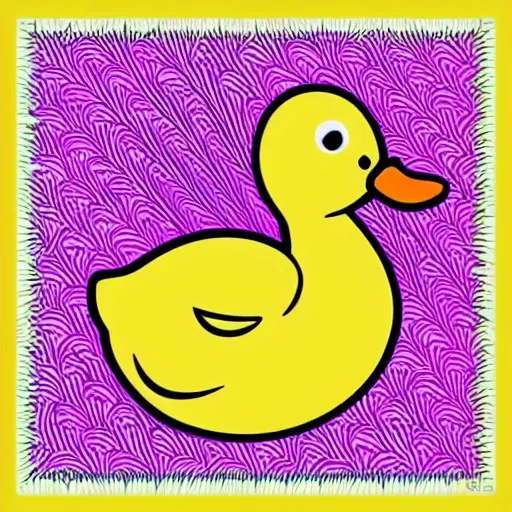 a cute duck for coloring book with crisp lines and white background