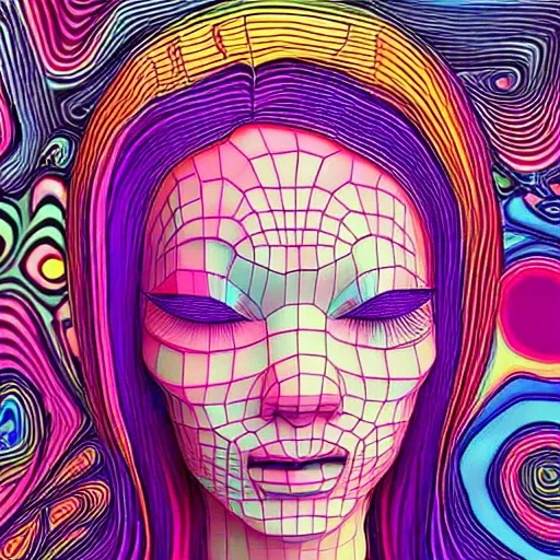 girl 
, 3D, Trippy