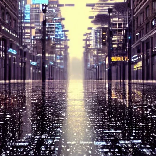 rain day city, 3D