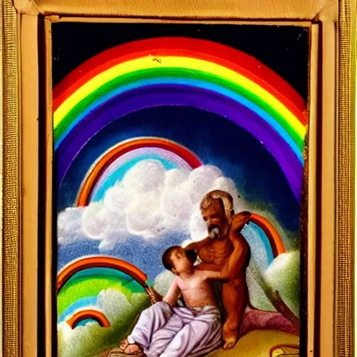 My heart leaps up when I behold 
   A rainbow in the sky:
So was it when my life began; 
So is it now I am a man; 
So be it when I shall grow old, 
   Or let me die!
The Child is father of the Man;
And I could wish my days to be
Bound each to each by natural piety.





