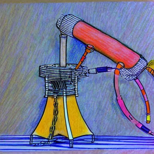 Direct current motor", Trippy, Cartoon, 3D, Pencil Sketch, Oil Painting, Water Color