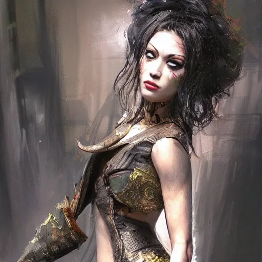 portrait full body female Russian concubine with slim curvy body painting by gaston bussiere, greg rutkowski, yoji shinkawa, yoshitaka amano, tsutomu nihei, donato giancola, tim hildebrandt, oil on canvas, trending on artstation, featured on pixiv, cinematic composition, extreme detail, metahuman creator ,(best quality:1.4), ((masterpiece)),((realistic)), (detailed), Negative prompt: paintings, sketches, (worst quality:2.0),(normal quality:2.0), (low quality:2.0), lowres, ((monochrome)), ((grayscale))(monochrome:1.1), (shota:1.5), ((disfigured)), ((bad art)),((NSFW)), bad-hands-5, Steps: 20, Sampler: DDIM, CFG scale: 7, Seed: 4141018083, Size: 512x768, Model hash: 32c4949218, Model: V08_V08, Denoising strength: 0.5, ENSD: 31337, Hires upscale: 2, Hires steps: 20, Hires upscaler: 4x-UltraSharp