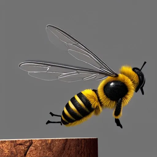 an bee flying on a hive, Render 3D