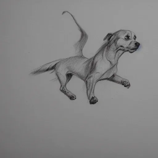 dogs flying, Pencil Sketch, Cartoon