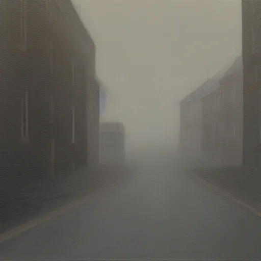 Deserted foggy street in Edinburgh. Overcast weather. Background for visual novel. Autumn, cold, anxiety, melancholy.  Oil Painting. 
{ "seed": "1965031217", "steps": 30, "width": 1920, "height": 1080, "version": "SD1.4_SH", "sampler_name": "k_dpm_2", "guidance_scale": 7.5 }