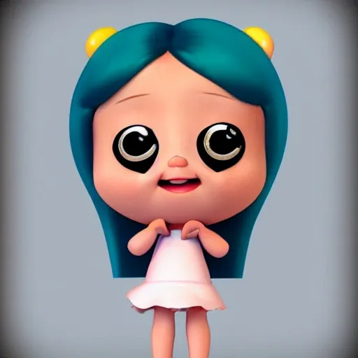 cute cartoon girl pixar style
