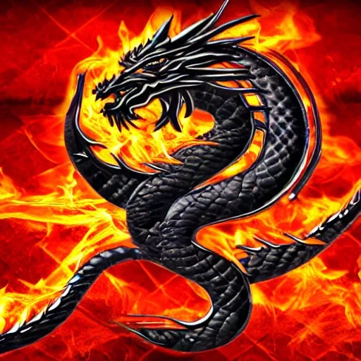 dragon_ oriental_warrior_logo_fire_smoke_rage, 3D, 3D - Arthub.ai