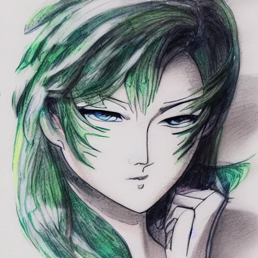 Tatsumaki, Water Color, Pencil Sketch