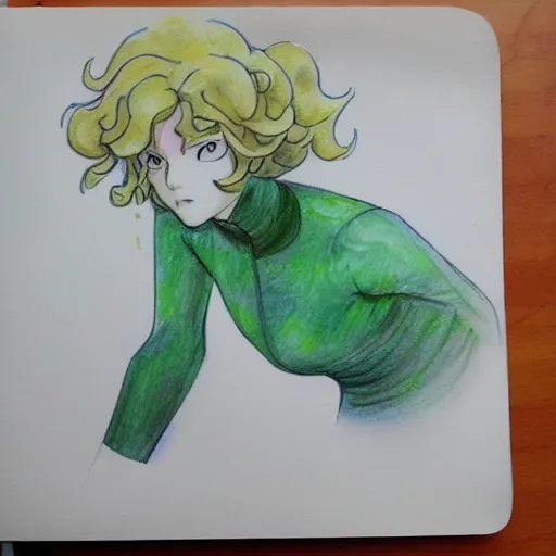 Tatsumaki, Water Color, Pencil Sketch