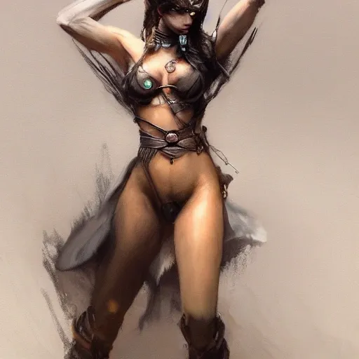 portrait full body female Russian concubine with slim curvy body painting by gaston bussiere, greg rutkowski, yoji shinkawa, yoshitaka amano, tsutomu nihei, donato giancola, tim hildebrandt, oil on canvas, trending on artstation, featured on pixiv, cinematic composition, extreme detail, metahuman creator,(best quality:1.4), ((masterpiece)),((realistic)), (detailed),Negative prompt: paintings, sketches, (worst quality:2.0),(normal quality:2.0), (low quality:2.0), lowres, ((monochrome)), ((grayscale))(monochrome:1.1), (shota:1.5), ((disfigured)), ((bad art)),((NSFW)), bad-hands-5,Steps: 20, Sampler: DDIM, CFG scale: 7, Seed: 4141018083, Size: 512x768, Model hash: 32c4949218, Model: V08_V08, Denoising strength: 0.5, ENSD: 31337, Hires upscale: 2, Hires steps: 20, Hires upscaler: 4x-UltraSharp