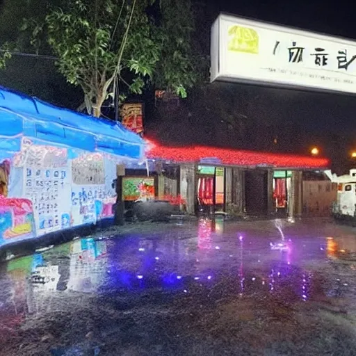 外卖员在下雨天送外卖
