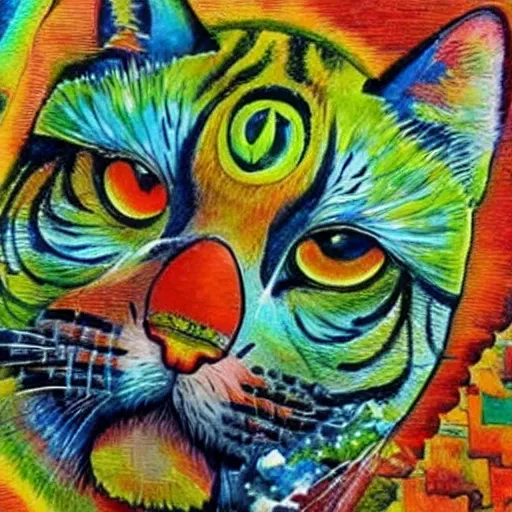 赛博朋克风  猴子披着披风 走在沙漠中 逼真, Trippy, Oil Painting