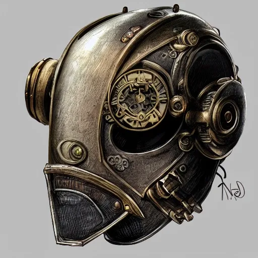 steampunk helmet fantasy art mask robot ninja stylized digital illustration sharp focus, elegant intricate digital painting artstation concept art global illumination ray tracing advanced technology chaykin howard and campionpascale and cooke darwyn and davis jack 