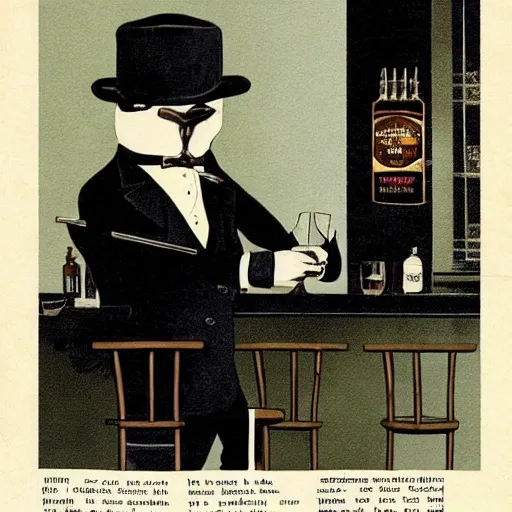 detective British shorthair cat is sitting at bar Smoking pipe, in style of noir, in style of 1920th