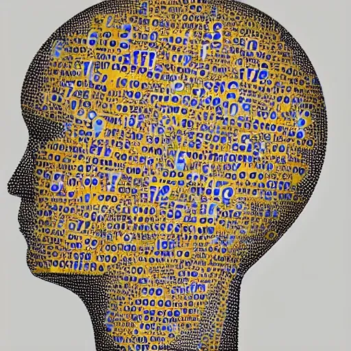 

a person’s head with a lot of numbers coming out of it, a stock photo by Walter Bayes, pexels, analytical art, stockphoto, golden ratio, fractalism –v 5

