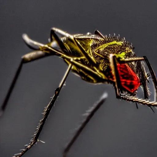 

"A comic Anopheles mosquito captured with a Canon camera."

