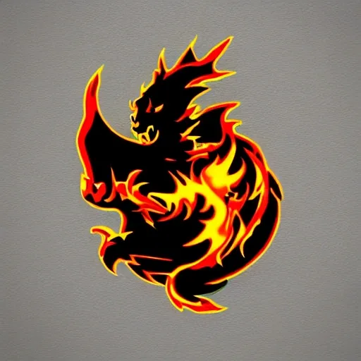 dragon_ oriental_warrior_logo_fire_smoke_rage.