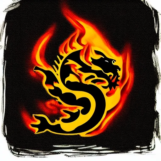 dragon_ oriental_warrior_logo_fire_smoke_rage.