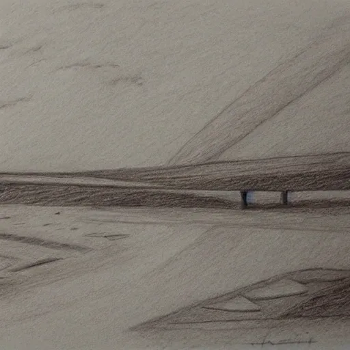 un puente que vaya de la tierra a marte  , Pencil Sketch