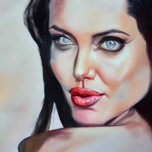 angelina jolie, Oil Painting, Water Color, 3D