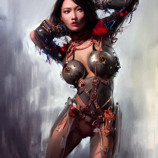 portrait full body female Russian concubine with slim curvy body painting by gaston bussiere, greg rutkowski, yoji shinkawa, yoshitaka amano, tsutomu nihei, donato giancola, tim hildebrandt, oil on canvas, trending on artstation, featured on pixiv, cinematic composition, extreme detail, metahuman creator,(best quality:1.4), ((masterpiece)),((realistic)), (detailed),Negative prompt: paintings, sketches, (worst quality:2.0),(normal quality:2.0), (low quality:2.0), lowres, ((monochrome)), ((grayscale))(monochrome:1.1), (shota:1.5), ((disfigured)), ((bad art)),((NSFW)), bad-hands-5,Steps: 20, Sampler: DDIM, CFG scale: 7, Seed: 4141018083, Size: 512x768, Model hash: 32c4949218, Model: V08_V08, Denoising strength: 0.5, ENSD: 31337, Hires upscale: 2, Hires steps: 20, Hires upscaler: 4x-UltraSharp