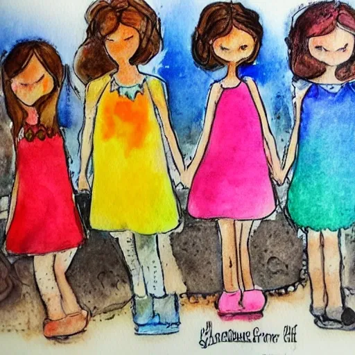 girls, Water Color