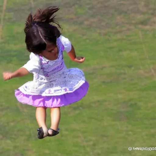 Niña pequeña volando
