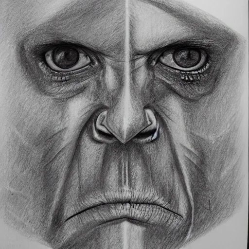 Inside the fist, eyes, Pencil Sketch