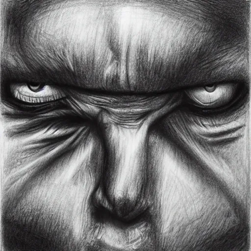 Inside the fist, eyes, Pencil Sketch