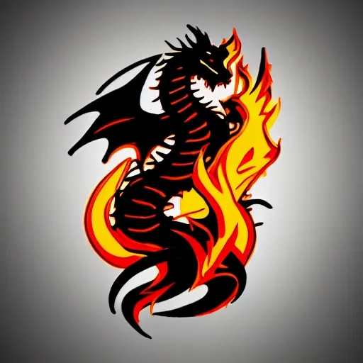 dragon_ oriental_warrior_logo_fire_smoke_rage.