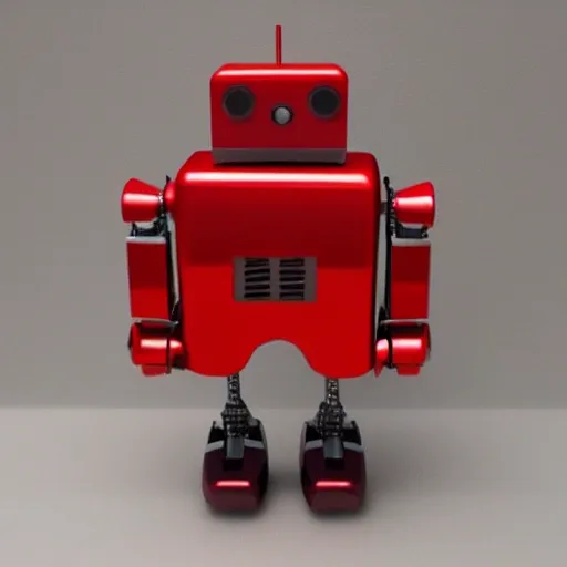 Crear un robot al estilo de transformer color rojo, 3D