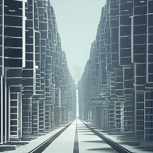 an image of a street in a modern city, futuristic, year 2050