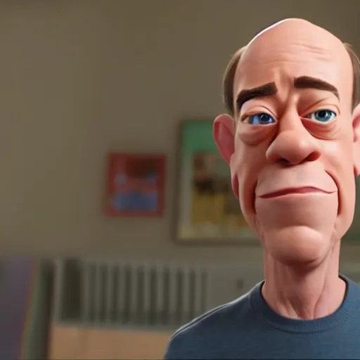 screenshot of jk simmons in a pixar movie. 3 d rendering. unreal engine. amazing likeness. very detailed. cartoon caricature.