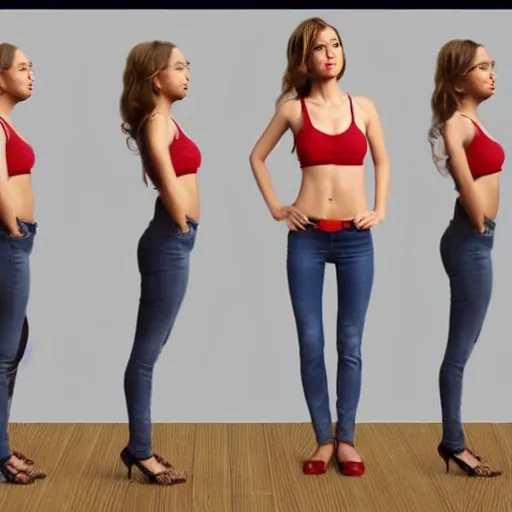 make a realistic full body image of a person posing with a non-hegemonic body