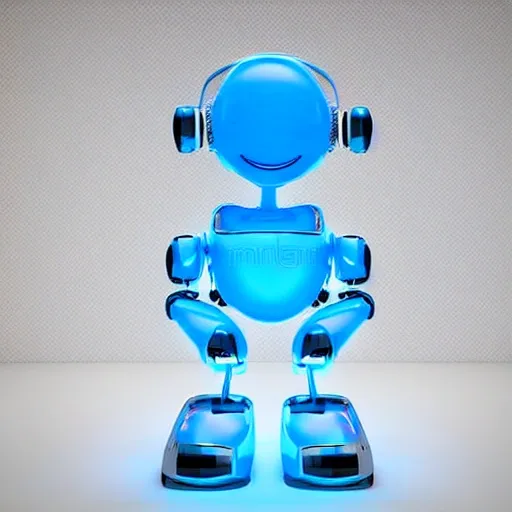 A large language model, also known as a conversational AI or chatbot, standing in front of a white background. The model is made of blue light, and it has a human-like shape. The model is smiling and looks friendly., , Water Color