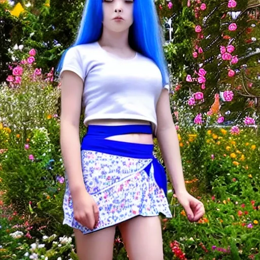 outline, garden background, BREAK
best quality, 1girl, ((upskirt shot)), panty shot, from bottom, blue hair, blue eyes, twintails, tied with ribbons, black skirt, white tanktop, white panties, midriff, looking at viewer, upset
Negative prompt: (worst quality, low quality:1.4), EasyNegative, skirt lift
Steps: 20, Sampler: Euler, CFG scale: 7, Seed: 2931773347, Size: 512x768, Model hash: 19dbfda152, Model: mixProV45Colorbox_v45, Denoising strength: 0.2, Hires upscale: 2, Hires upscaler: 4x-UltraSharp
Used embeddings: EasyNegative [119b]