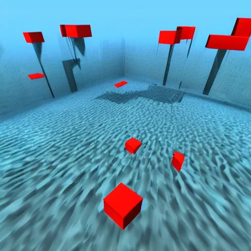 , 3D , make a stickman  from third person view, make a cube world, cubes falling down to the deep, 