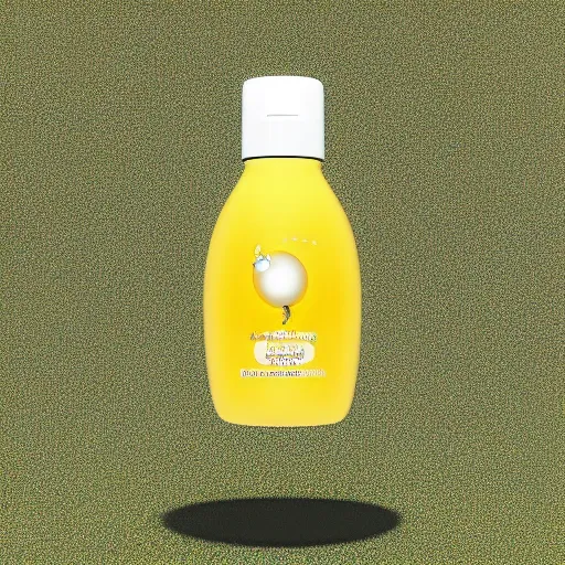 A shampoo bottle Head&Schoulders brand, lemon and mango design on the label, bright background, digital art, 3D Render