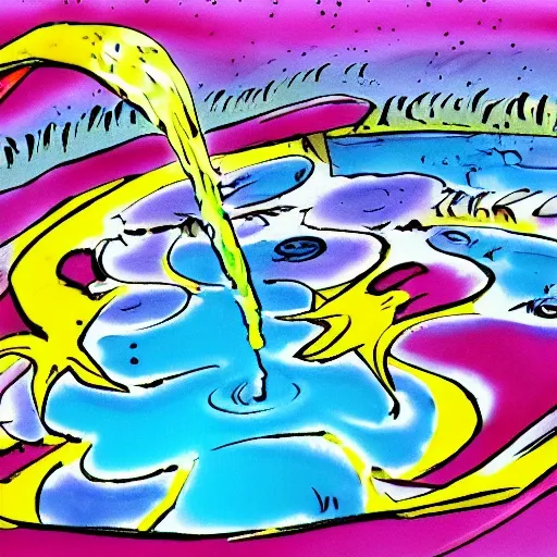  liquid splash, Cartoon