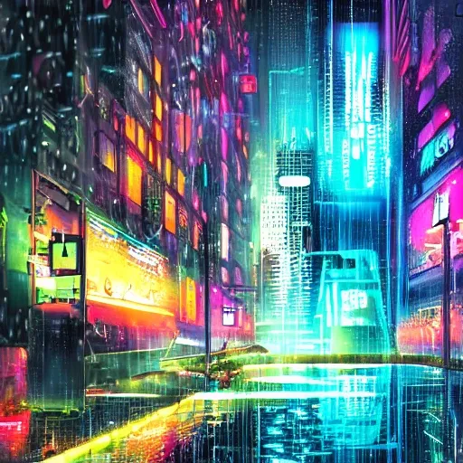  liquid splash, cyberpunk