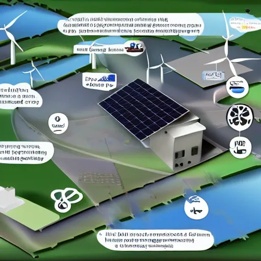 cartoon, power system, renewable energy, wind farm, photovoltaic, Energy storage