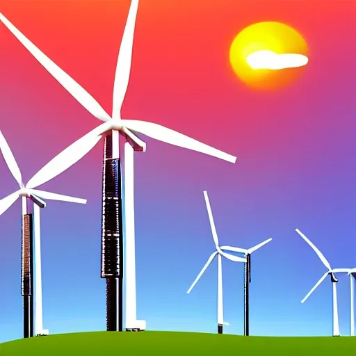 cartoon, power system, renewable energy, wind farm, photovoltaic, Energy storage, transmission lines, hvdc