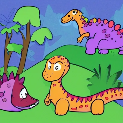 dinosaur baby playing with a butterfly in the forest coloring bo ...
