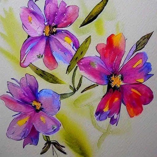 
NATURAL FLOWERS PAINTED WITH WATERCOLOR