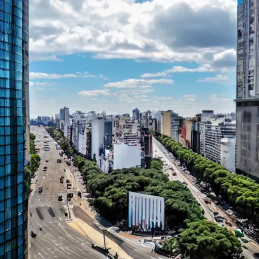 Buenos Aires futuristic hotel view from high floor