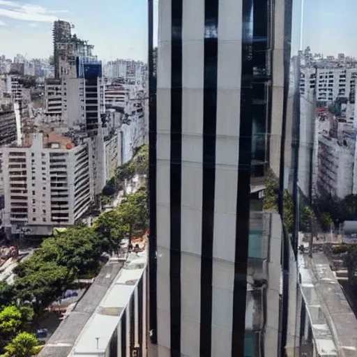 Buenos Aires futuristic hotel view from high floor