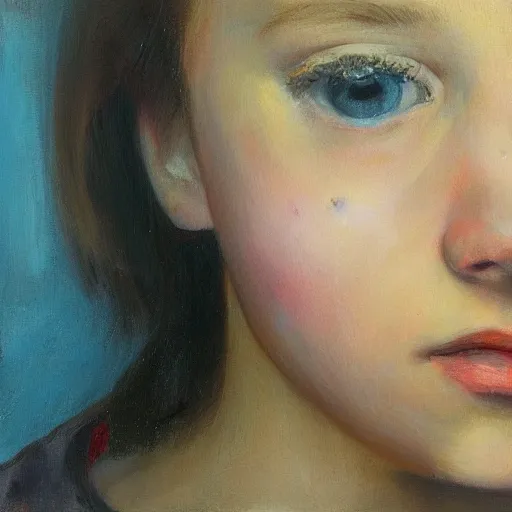 realistic portrait of a innocent young teen girl, d